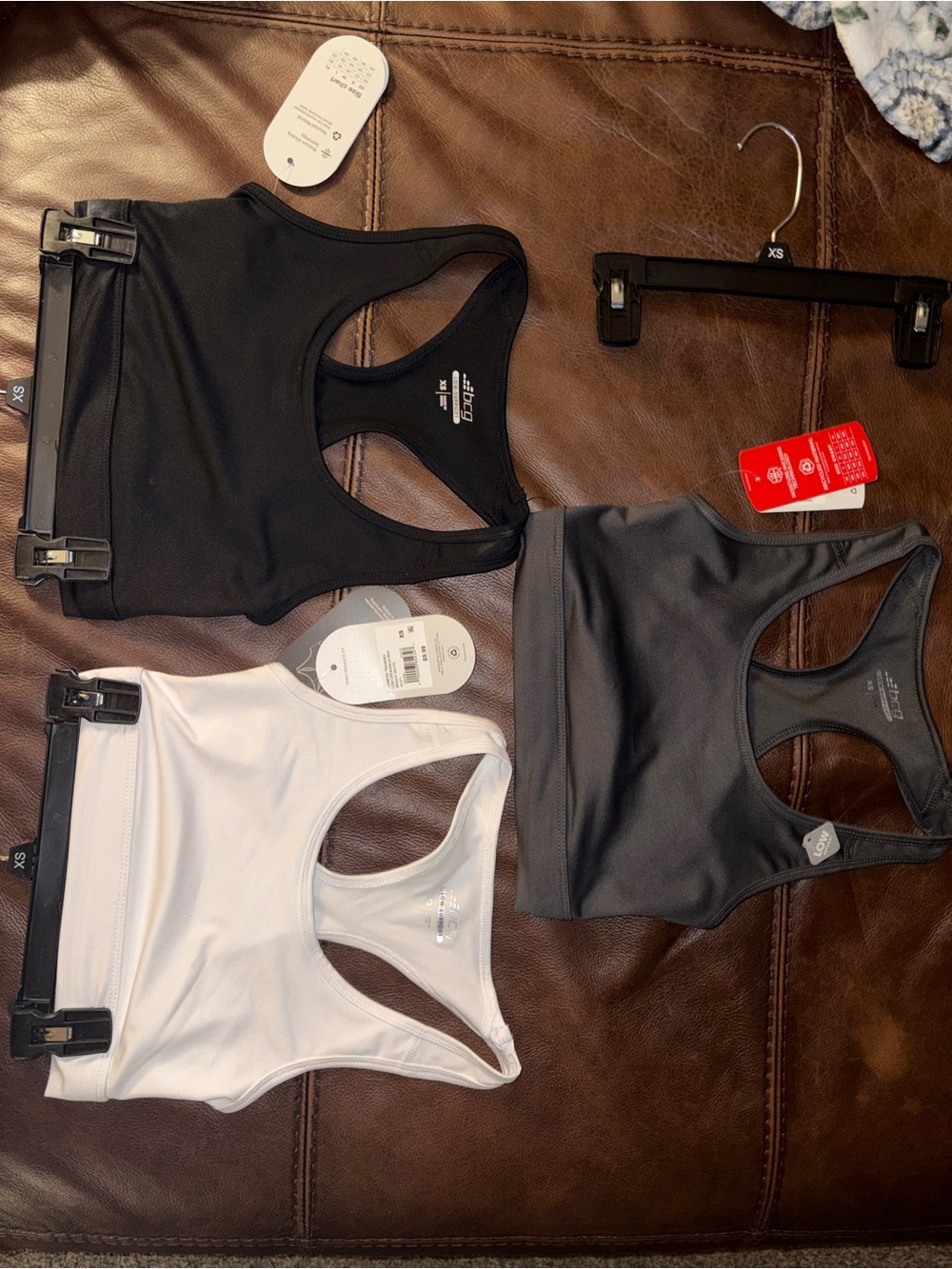 Women's Racerback Sports Bra - Black Grey  White